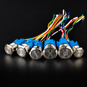 Interruttore a pulsante piatto 12mm/16mm/19mm/22mm/25mm/28mm/30mm ON OFF connettore a pulsante in metallo interruttore a pulsante a led - Product Image 6