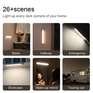 Sensor de luz LED inalámbrico con detección de escaleras, luces LED para armario, escaleras, luz LED con función de encendido/apagado automático