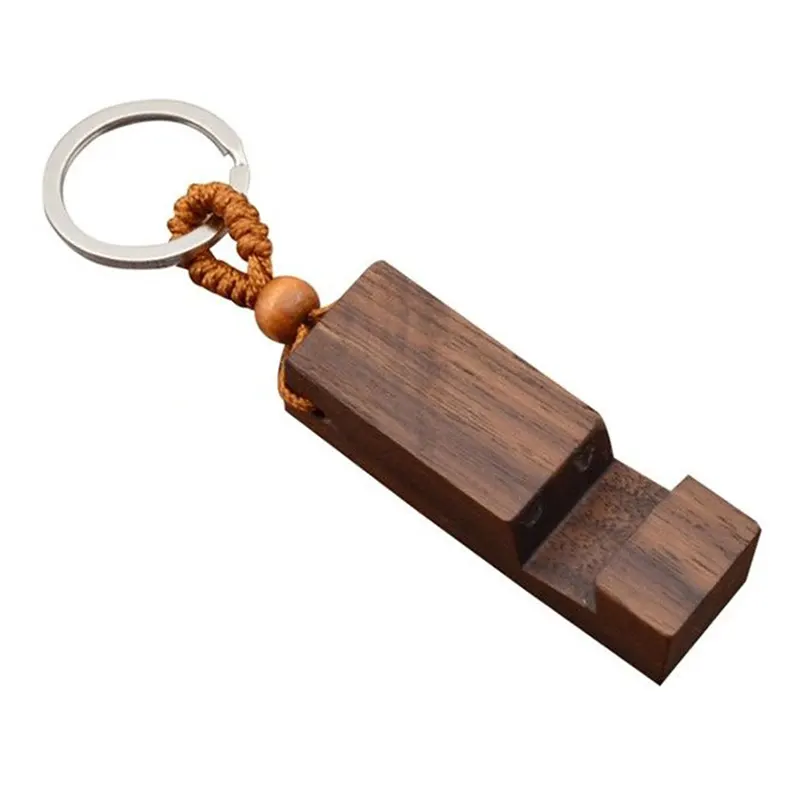Wooden Car Keychain Smart Phone Holder Beech Black Walnut Wood Alloy Keyring Creative Gift Women Men Bag Pendant Key Chain Ring