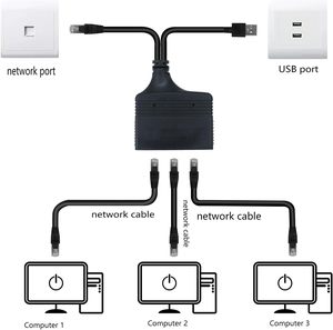1000Mbps rete LAN Splitter 1 maschio a 3 adattatore di rete femmina RJ45 Ethernet Splitter 1 a 3 adattatore di rete - Product Image 5