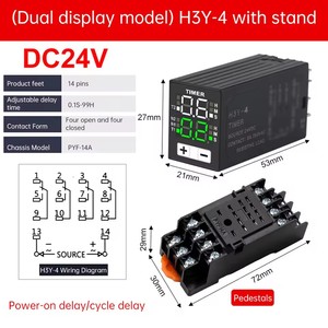 JSZ6 piccolo doppio Display digitale H3Y-2/4/H tempo relè tempo tempo tempo controllo Timer 12 v24v220v con Base - Product Image 5