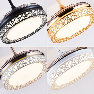 42 inç Modern Rv otomatik Masrou LED görünmez gül altın tavan vantilatörü ile ışık LED 4 geri çekilebilir bıçak - Product Image 6