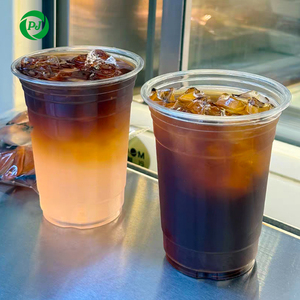 コーヒージュース等のためのカスタマイズされた500ML使い捨てプラスチックカップ黒い砂糖真珠のミルクの茶。 - Product Image 4