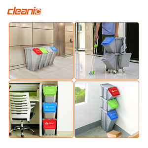 Topluluk atık ayrımı Bin tekerlekli plastik istiflenebilir geri dönüşüm kutusu açık üst çöp geri dönüşüm ile kapaklı olabilir - Product Image 6