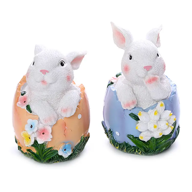 Figura de conejo de Pascua de resina, minifigura de Animal para regalos de Pascuas personalizados, gran oferta