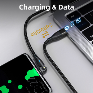 Swivel L-shape &amp; Straight <strong>2</strong> <strong>in</strong> <strong>1</strong> PD60W USB C Fast Charging Cable Super Quick Charging for Mobile Phones Support OEM/ODM 20V 3A - Product Image 3