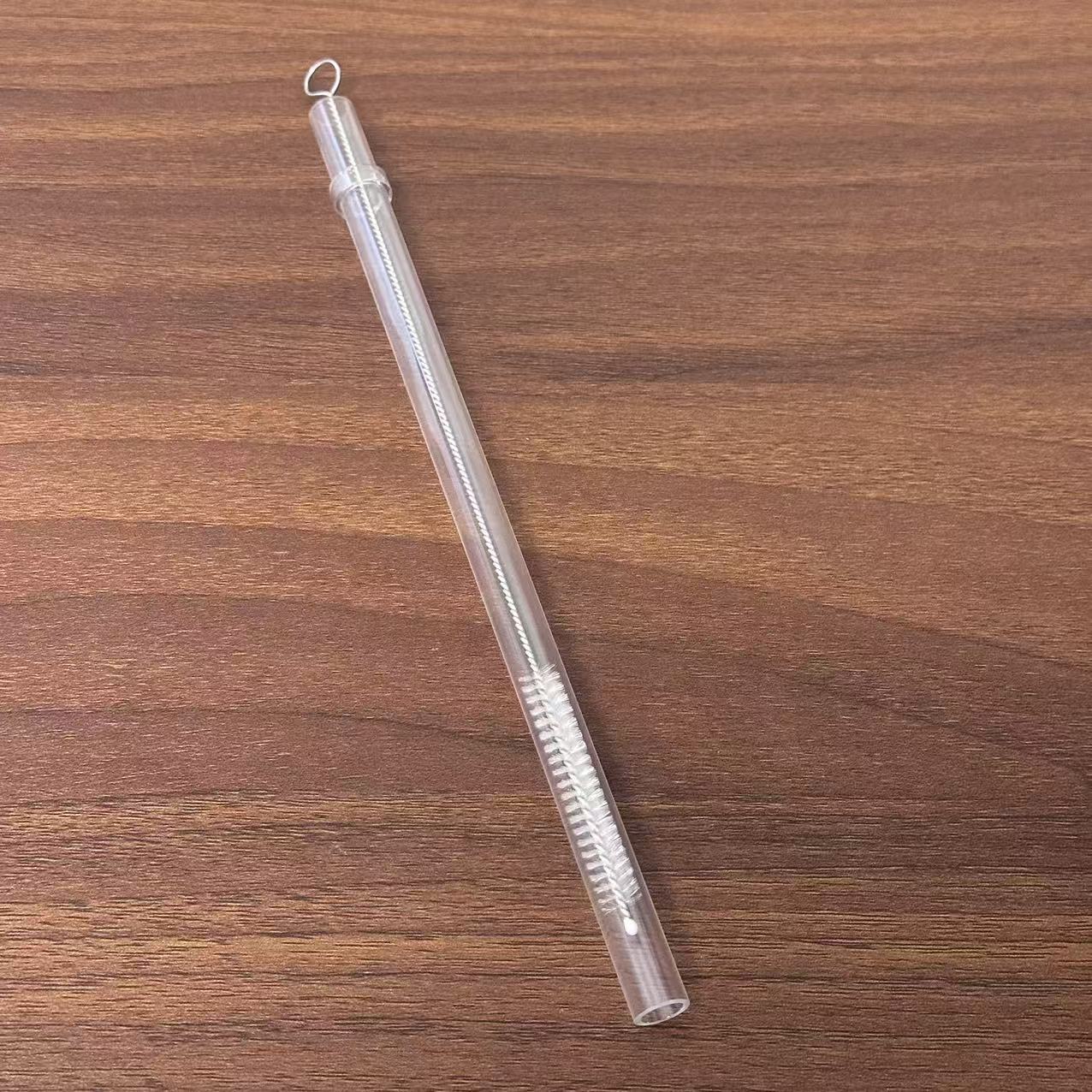 white Straws and Cleaning Brush 10mm*220mm