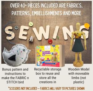 Fashion Designer <strong>Kits</strong> for Girls Beginners Learn to Use Basic <strong>Patterns</strong> Sew Re-Design Draft Basic <strong>Pattern</strong> for 8.5&quot; Wooden Manikin - Product Image 3