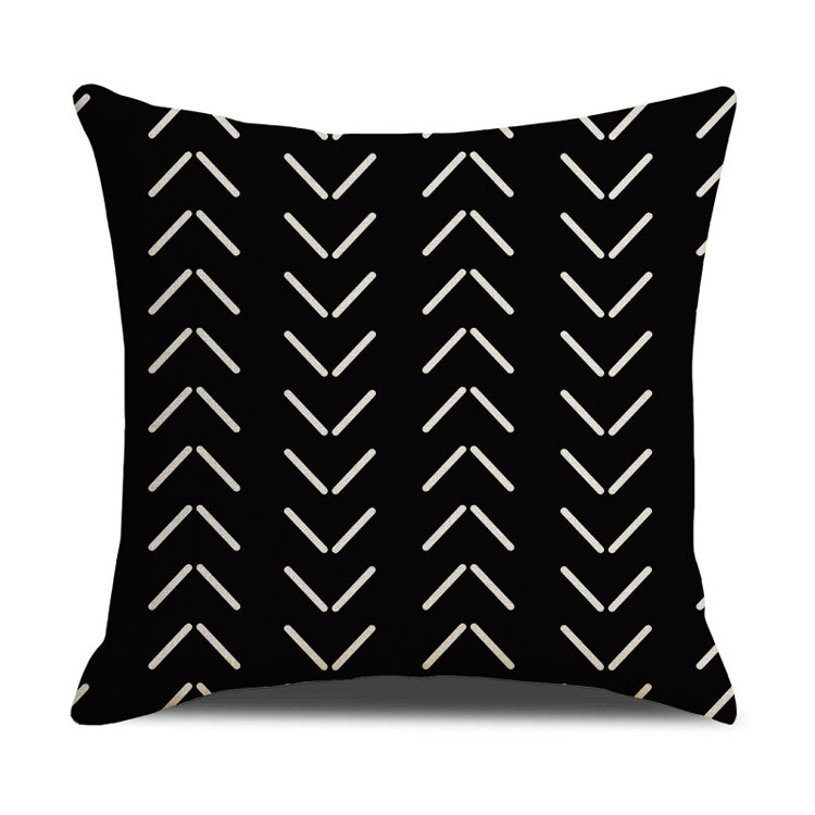Nordic Home Decor Pillowcase Office Car Cushion Custom Digital Printing Linen Geometric Cushion Cover
