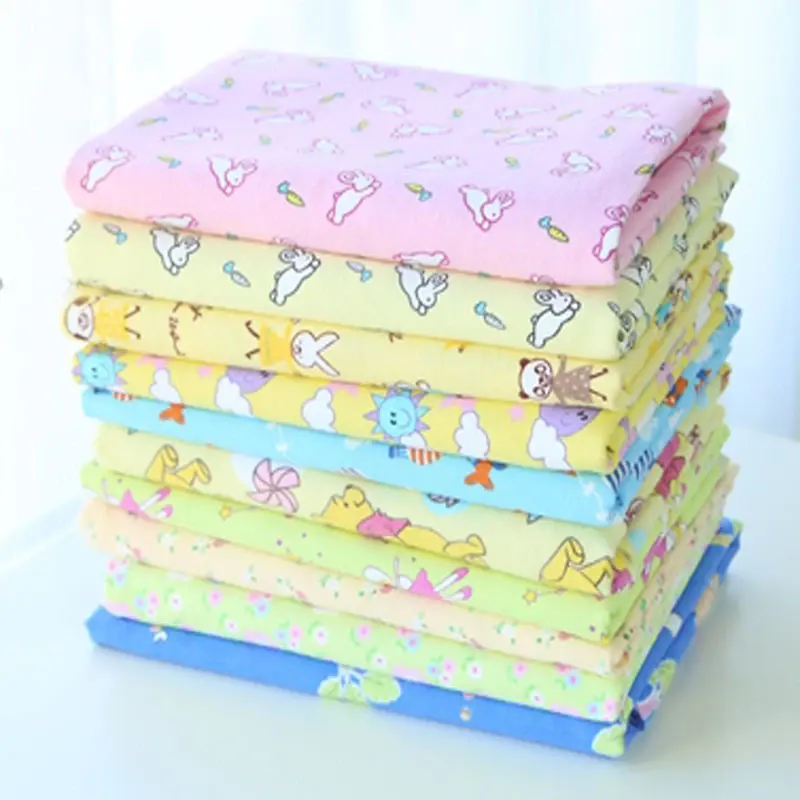 Tissu de flanelle en coton double polaire pour bébé et enfant, produit prêt à l'emploi, tissu en coton imprimé de pigments personnalisés