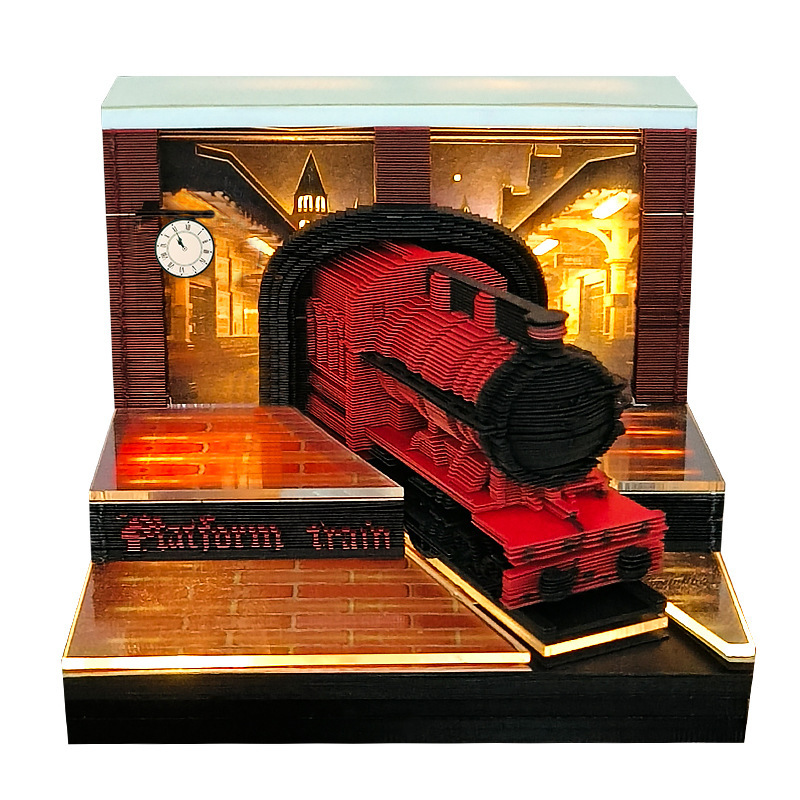 Magic platform train with lights-2026 Chinese weekly calendar