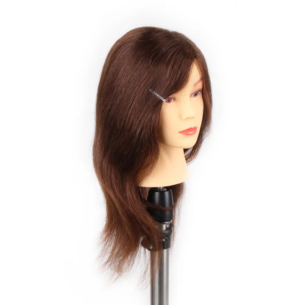 100% vrais cheveux noir tête de mannequin coiffeur tête d'entraînement de coiffure, utilisé pour la tête d'entraînement de mannequin de beauté