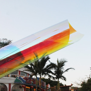 Rosso arcobaleno iridescente per animali domestici pellicola per finestre antigraffio protezione solare Cellophane adesivo copertura per finestra decorativa - Product Image 3