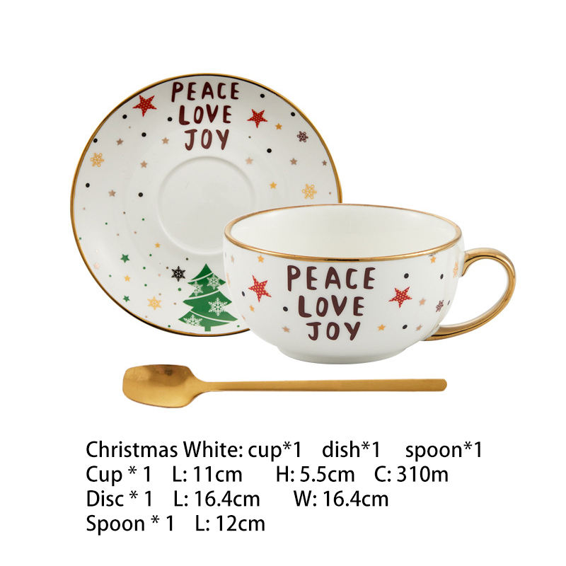 Cup and saucer Peace love joy