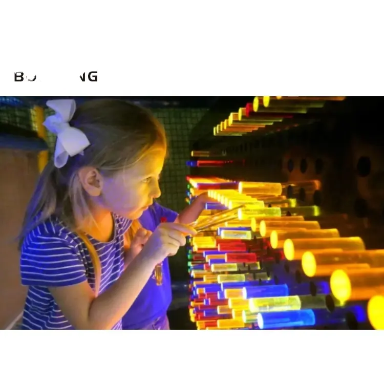 Bonhong ก้านอะคริลิคขนาดต่างๆ,พร้อมไฟ LED ติดผนังสนามเด็กเล่นในร่มเกมปริศนาสำหรับเด็ก