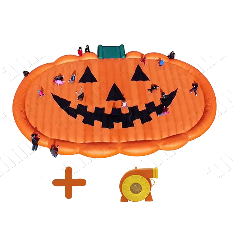 Almohadillas de rebote para saltar de Halloween, almohadilla inflable de calabaza para niños