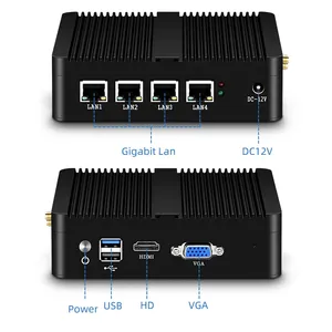 Computadora sin ventilador Pfsense Firewall Appliance 4 Ethernet Celeron J1900 N2830 Gateway Network Router Ubuntu Computadora Mini PC