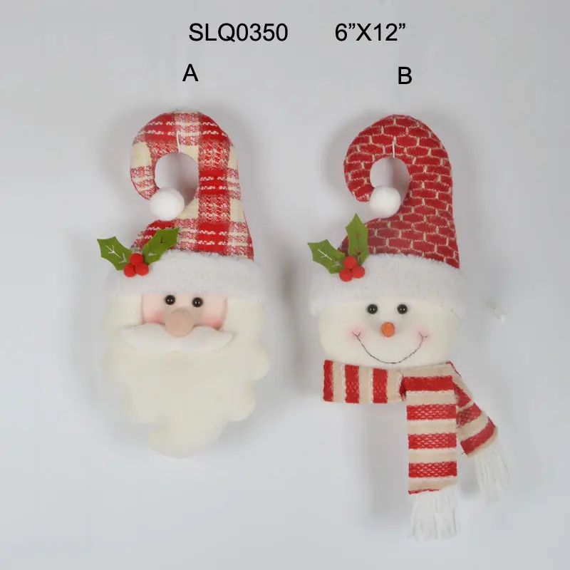Christmas Plush Door Knob Hangers Ornaments Decorations for Home Hanging Merry Christmas Gift Toys cute funny doll
