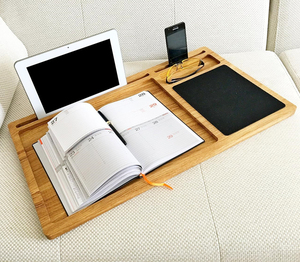 <strong>Custom</strong> Solid Wooden Multi Tasking Mobile Workstation Lap Desk Tray With Mouse Pad and Slots for Laptop <strong>Computer</strong> and Phone - Product Image 4