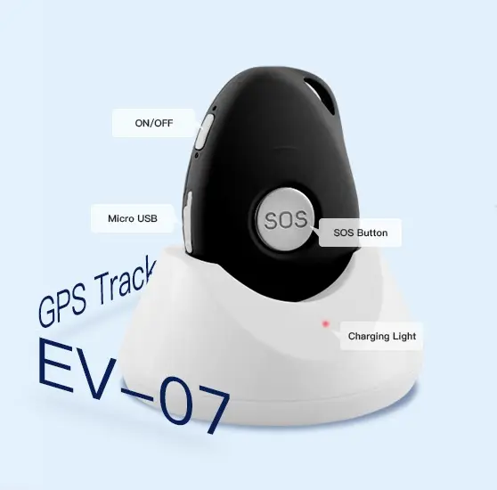 Alat Pelacak GPS Anak-anak, Alat Pelacak GPS Gps EV-07b GPS/GPS Mini Waktu Nyata dengan Tombol SOS Pelacak Gps Pribadi