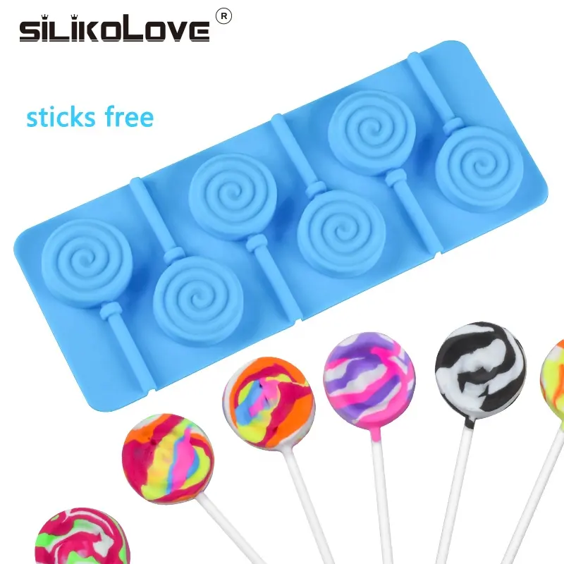 Heat-Resistance 6 Cavity Silicone Lollipop Making Molds For Children
