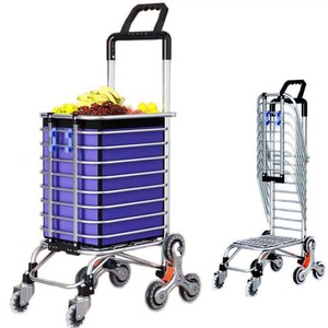 Kolay taşıma için dayanıklı ve kullanışlı alışveriş sepeti günlük kullanım için 2/8 tekerlekler hafif katlanabilir alışveriş sepeti - Product Image 4