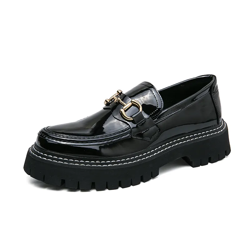Zapatos de cuero de oficina de negocios informales para hombre con estilo italiano, zapatos de boda negros con cordones para hombre