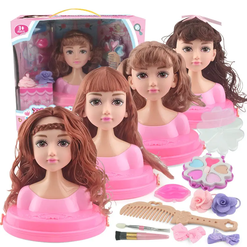 Boneca de princesa de brinquedo menina, cabeça de simulação, pode maquiagem, acessórios de boneca, brinquedos para meninas