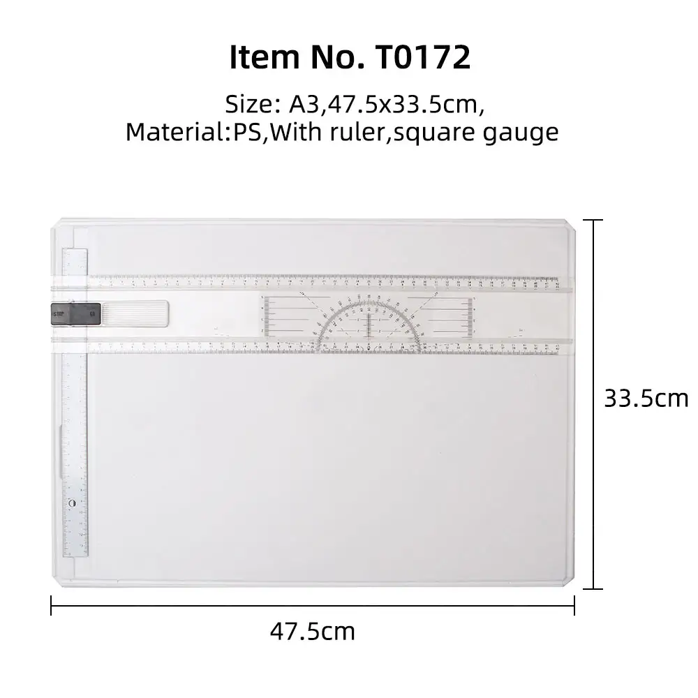 Tablero de dibujo SINOART A3, mesa de dibujo, tablero de dibujo de artista multifuncional con regla para diseño de dibujo y trabajo de oficina