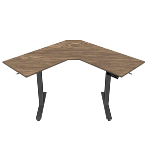 现代双电机l形电脑运动桌高度可调带轮子的站立桌 - Product Image 2