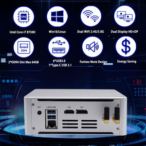 <strong>Linux</strong> Intel Core I7 8750H Processor 2.2GHz up to 4.1GHz 6 Core Mini <strong>Computer</strong> PC for Gaming - Product Image 2