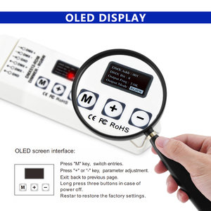 Controlador de señal de atenuación OLED DMX, DMX512-RDM a un voltaje constante PWM, convertidor DC12-24V 1-4 canales 5A * 4 canales RGBW - Product Image 3