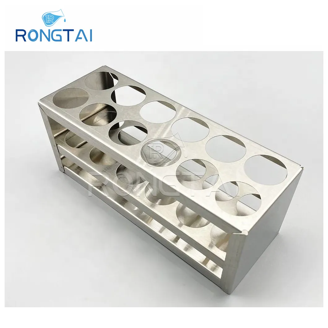 RONGTAI Rack pour tubes à essai simple Rack pour tubes à essai 5*10 trous en plastique Rack pour tubes à essai en plastique Chine ABS Matériel Trous carrés Rack pour tubes à essai en plastique