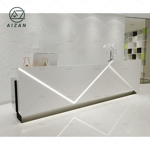 Novo Design Elegante Branco Front Desk Contador Contador De Informações De Superfície Sólida para Hotel Clinic Office Bank School