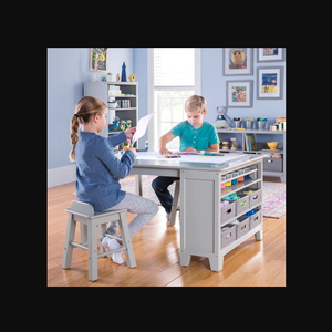 Eşya kutuları ve dışkı ile zanaat masa oynarken ve çizim çocuklar için 4 in 1 etkinlik tablosu - Product Image 3