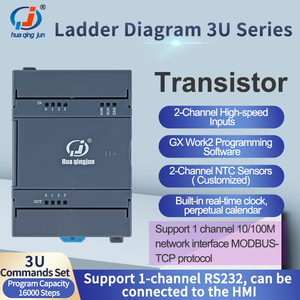 Huaqingjun 4DI 4DO Salida de transistor PLC 232 Salidas de pulso Diagrama de escalera Controlador lógico programable Modbus para máquina CNC - Product Image 5