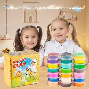Ấm Fluffy Cross-Biên Giới Màu Đất Sét Thiết Lập 24 Màu Sắc Siêu-Ánh Sáng Playdough Handmade Giáo Dục Tự Làm Đồ Chơi Cho 14 Năm Hộp Màu - Product Image 3