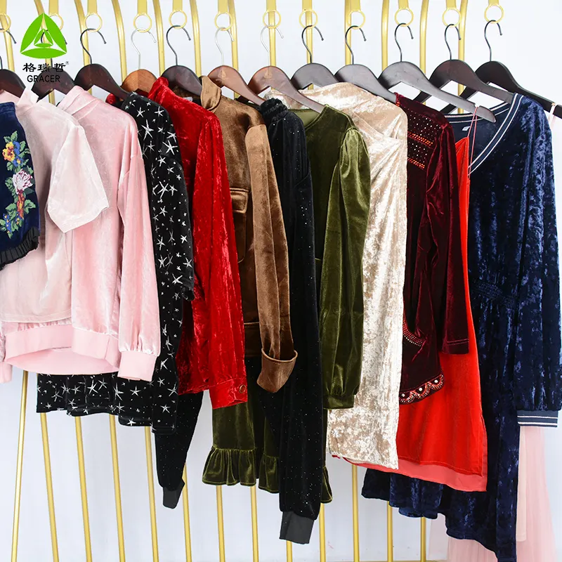 wholesale used clothing women velvet fashion used winter clothes from usa
