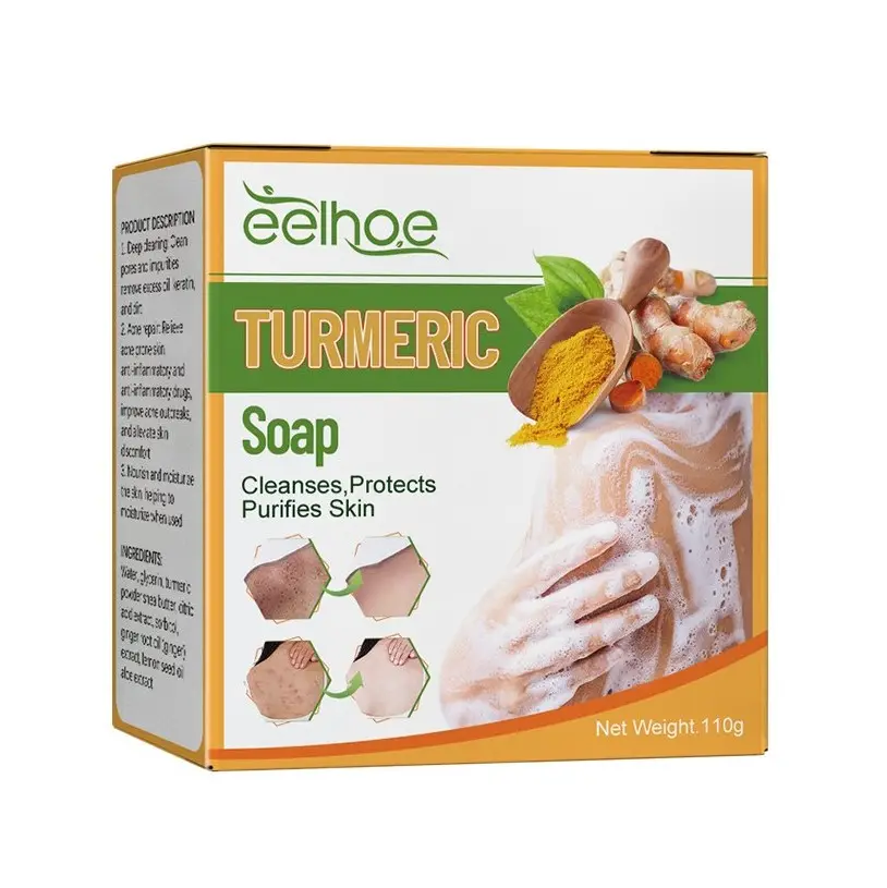 Offre Spéciale de curcuma savon nettoyant pour les taches éliminant l'acné hydratant éclaircissant la peau savon nettoyant pour le corps
