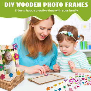 Tự làm thủ công bằng gỗ sơn khung ảnh bằng gỗ khung ảnh gỗ chưa hoàn thành khung ảnh cho quà tặng - Product Image 5