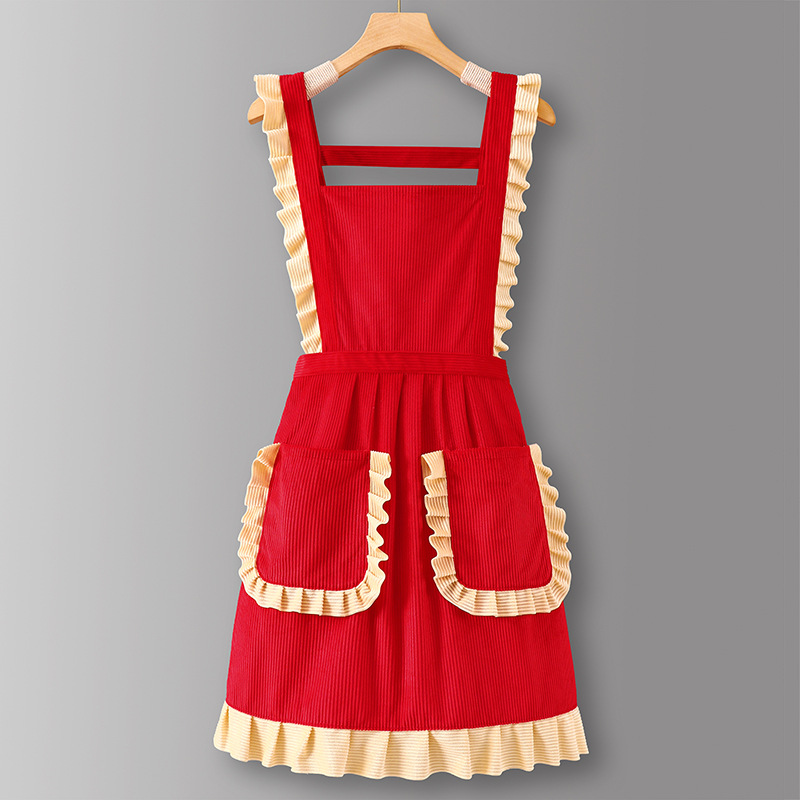 RedLZ627Corduroy princess style strap