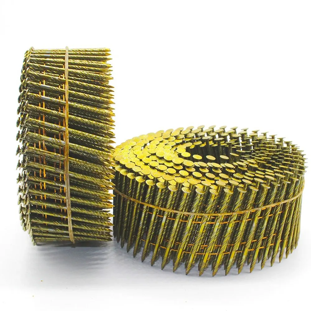 Piccolo tappo a spirale all'ingrosso di alta qualità pallet in legno di chiodi "2" bobina nail 1 1/4 1 3/4 bobina chiodi pallet 3 pollici
