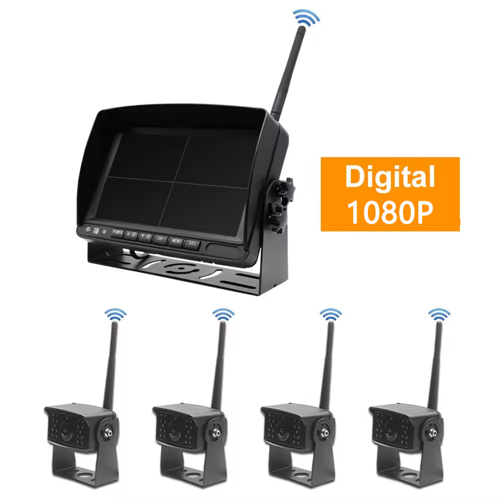 Schermo da 7 pollici 4CH + 4 telecamere di retromarcia wireless