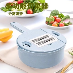 多合一10合1多功能食品处理器蔬菜和水果切碎机，带4个可互换刀片切片机类型 - Product Image 1