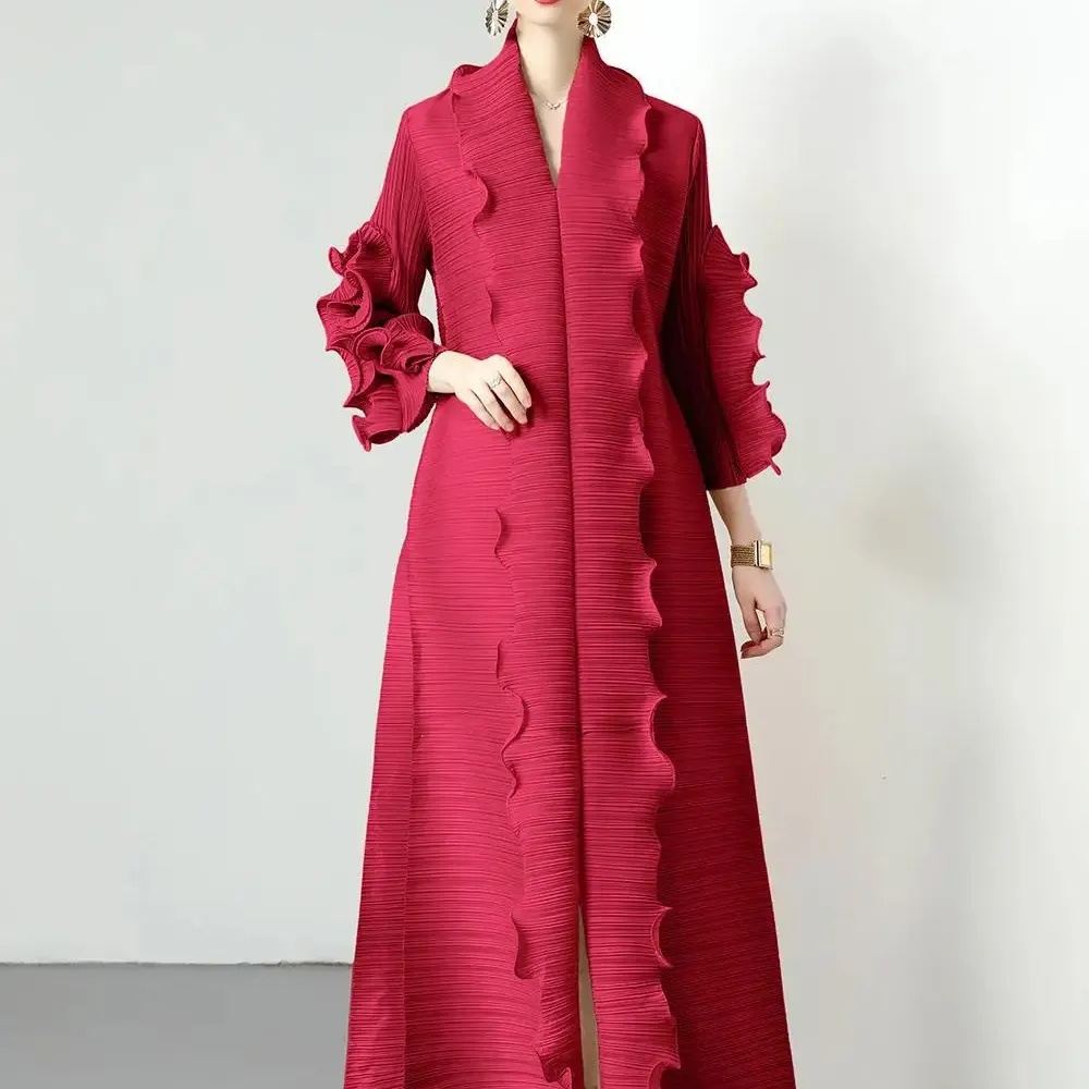 Moderno Minimalismo Outono Inverno Elegante Vintage Lady Evening Casual Vestidos com Cinto atacado