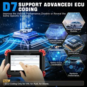 XTOOL All tüm sistem araba teşhis araçları çift yönlü tarayıcı ECU kodlama anahtar programcı 38 + hizmetler CANFD fonksiyonları PK D7S ekleyin