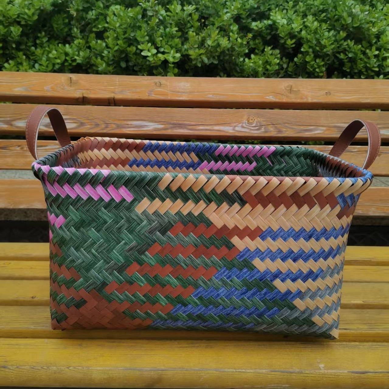 Colorful woven baskets