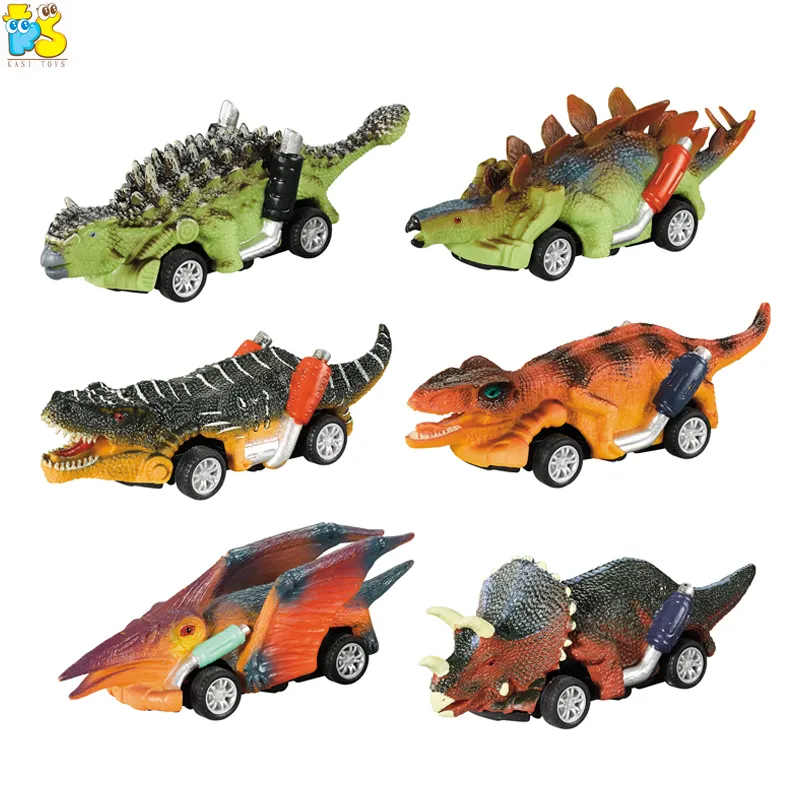 حار بيع طفل 6 قطعة البسيطة التراجع ديناصور سباق نموذج الحيوان التراجع سيارة المتسابقين لعبة