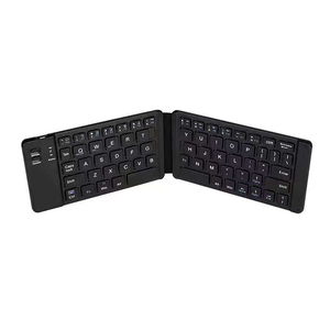 Factory OEM <strong>Mini</strong> Portable Folding <strong>Bluetooth</strong> <strong>Keyboard</strong> 2-folding Rechargeable BT <strong>Keyboard</strong> for Laptop Tablets Phone