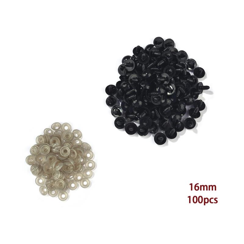 Couleur noire-16mm-100pcs